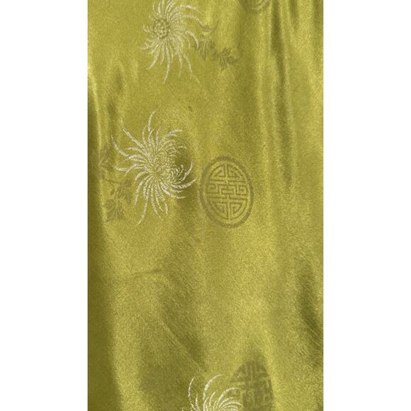 Vintage Younique Clothing Green Top Size Medium Shiny Satin Asian Inspired READ - Picture 9 of 10